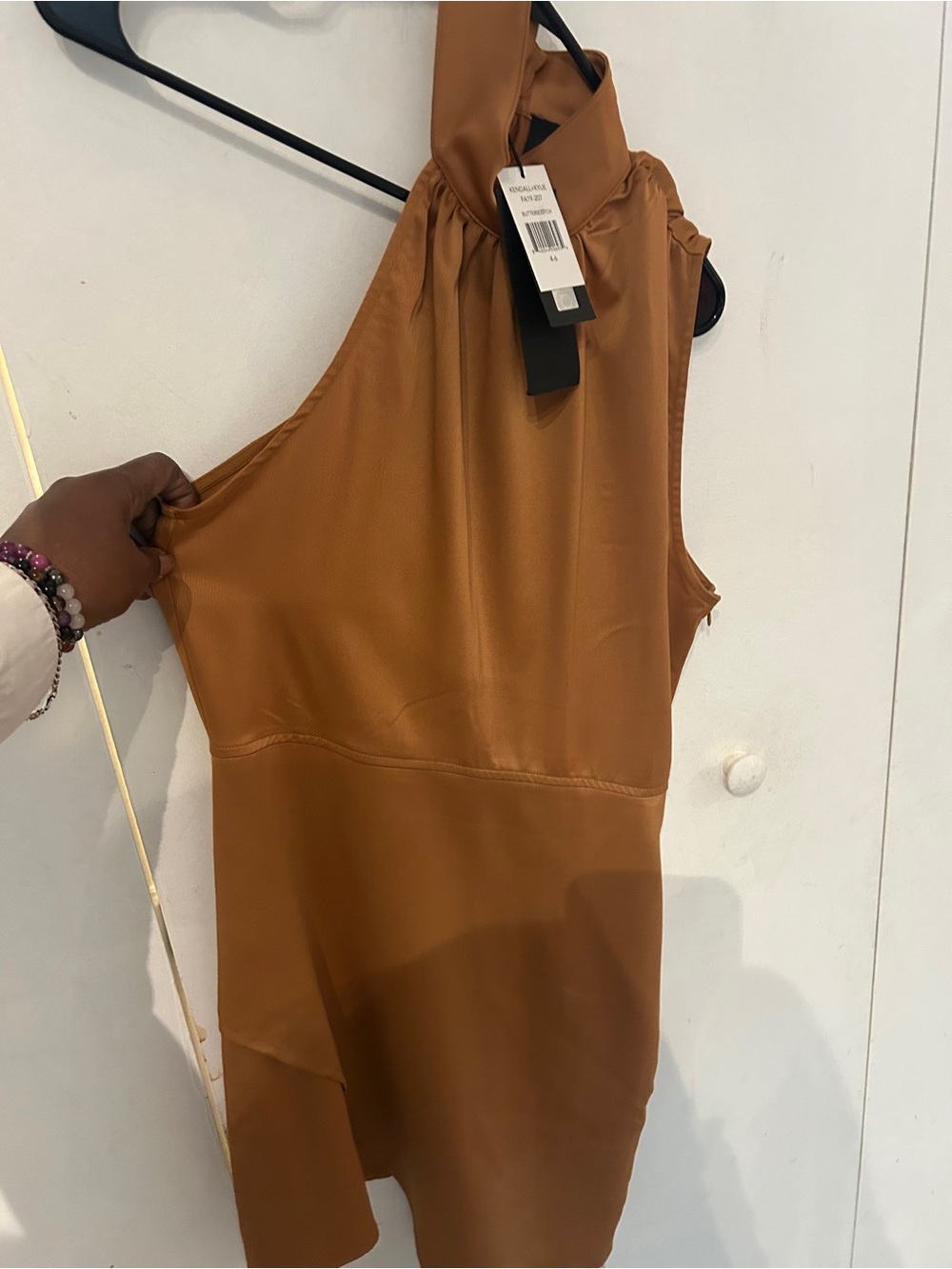 Kendall & Kylie Butterscotch One-Shoulder Dress